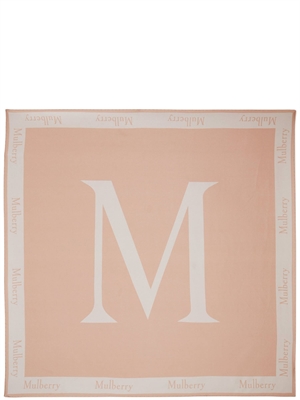 Mulberry Letter Square Chalk & Maple Silk Twill